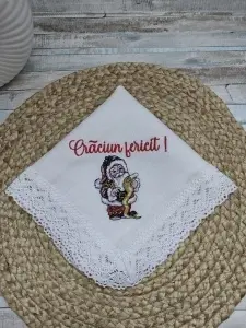 Servetel de masă-Mos Craciun - Crăciun fericit !35x35cm