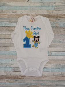Set 5 tricouri aniversarea de 1 an, taiere mot,Mickey Mouse