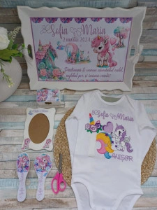 Set mot Set turta 1 an – pachet personalizat – Unicorn