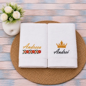 Set prosoape Cadou Model traditional si coroana