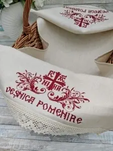 Stergar brodat pentru cos Cruce Vesnica Pomenire grena