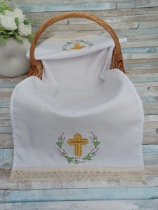 Stergar brodat pentru cos ramuri lavanda