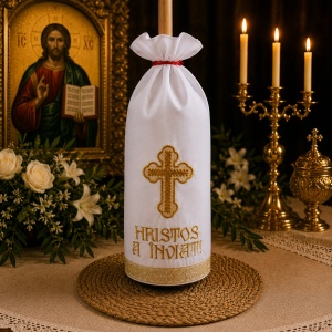 Stergar pentru lumanarea de Invierea Domnului HRISTOS A INVIAT 45x45 cm