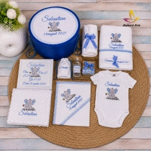 Trusou botez baiat Elefantel bleu, 12 piese
