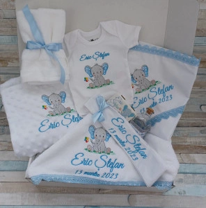 Trusou botez Elefantel personalizat ,10 piese