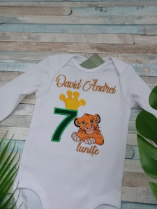 Body personalizat Aniversar 7 lunite Simba