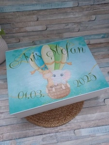 Cufar personalizat trusou din lemn pentru trusou Balon