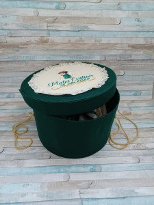 Cutie trusou botez personalizata  Ingeras Verde smarald
