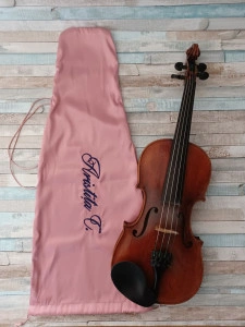 Husa vioara personalizata roz pudra
