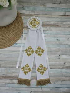 Paterita Crucea Patriarhală brodata integral 55 cm