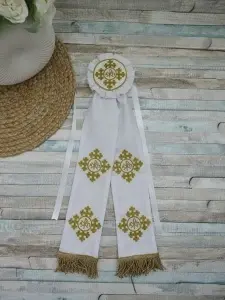 Paterita Crucea Patriarhală brodata integral 55 cm