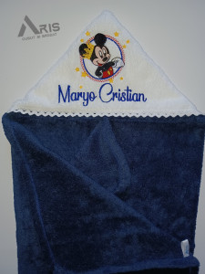 Prosop bebe cu gluga Mickey Mouse ,60x125 cm