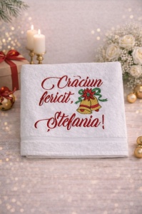 Prosop Craciun fericit - Clopotei 50x100 cm