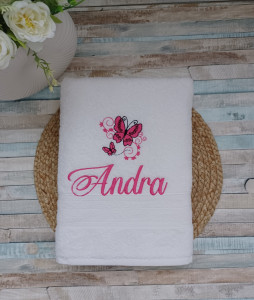 Prosop personalizat Fluturas roz