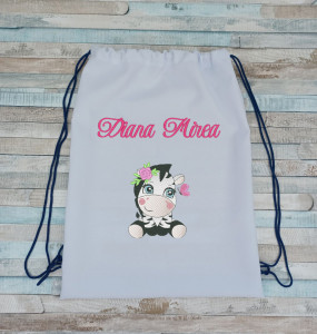 Rucsac gradinita/cresa personalizat prin broderie Zebra