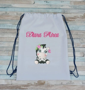 Rucsac gradinita/cresa personalizat prin broderie Zebra