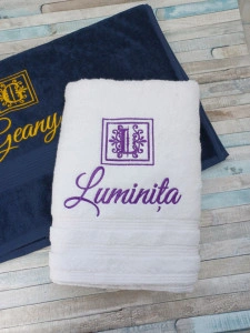 Set 2 prosoape Monograma personalizate