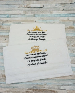 Set 2 prosoape personalizate ,Cadou nasi cununie