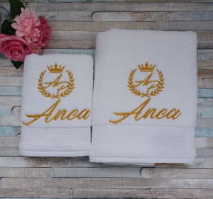 Set 2 prosoape personalizate Monograma Anca