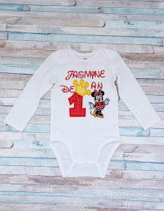 Set 5 tricouri aniversare 1 an ,Minnie Mouse