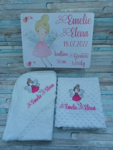 Set cadou Nou nascut Zanuta Pink , 3 piese