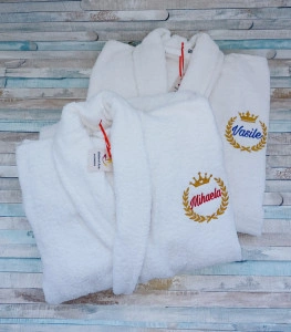 Set halate baie din bumbac ,personalizate Monograma