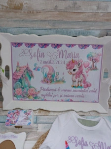 Set mot Set turta 1 an – pachet personalizat – Unicorn