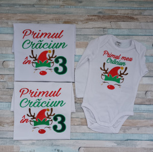 Set tricouri Primul Craciun in 3-Ren