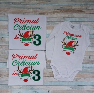Set tricouri Primul Craciun in 3-Ren