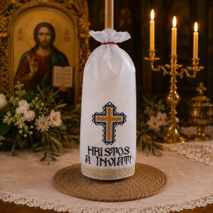 Stergar pentru lumanarea de Invierea Domnului Cruce M2 45x45 cm