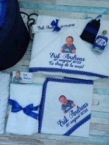 Trusou botez baiat Bleumarin cu Poza,10piese
