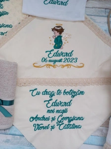 Trusou botez baiat Ingeras verde