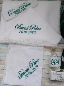 Trusou botez baiat Verde smarald ,9 piese