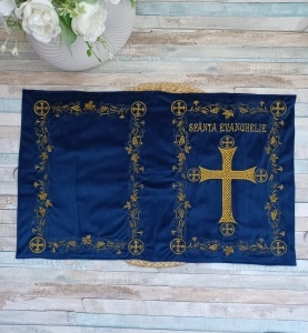 Coperta din catifea pentru Sfanta Evanghelie albastru