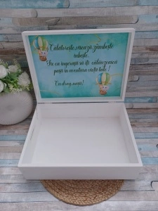 Cufar personalizat trusou din lemn pentru trusou Balon
