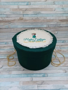 Cutie trusou botez personalizata  Ingeras Verde smarald