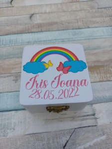 Cutiuta prima suvita personalizata Curcubeu