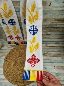 Paterite brodate Iisus Hristos si Maica Domnului Tricolor Drapel Romania