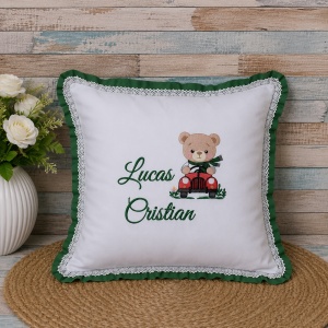 Pernita personalizata cu nume Urs masina 40x40cm
