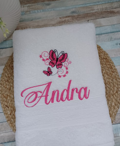 Prosop personalizat Fluturas roz