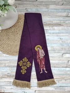 Semn pentru Sfanta Evanghelie 120×13cm Iisus Hristos – Mirele Bisericii mov