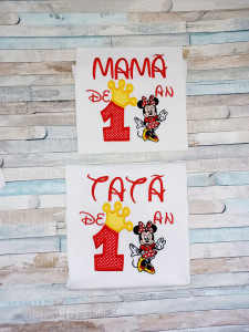Set 5 tricouri aniversare 1 an ,Minnie Mouse