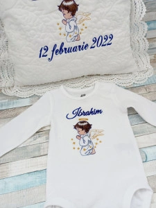 Set cadou nou nascut pernita și body - Ingeras Bleumarin