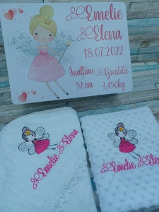 Set cadou Nou nascut Zanuta Pink , 3 piese