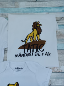 Set tricouri aniversare 1 an ,Regele leu Simba