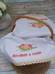 Stergar brodat pentru coșul de Paște Hristos a Inviat /