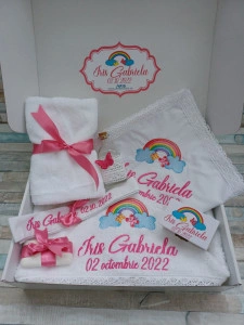 Trusou botez fetita Curcubeu, 8 piese