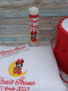 Trusou botez Minnie Mouse rosu , 9/10 piese