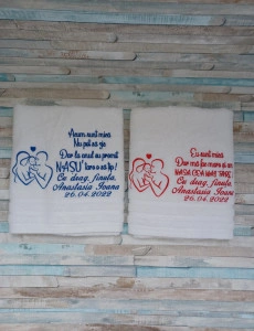Cadou nasi de botez set 2 prosoape 70x140 cm