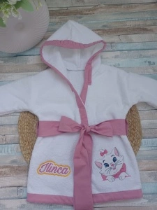Halat de baie copii din bumbac 100% Pisicuta